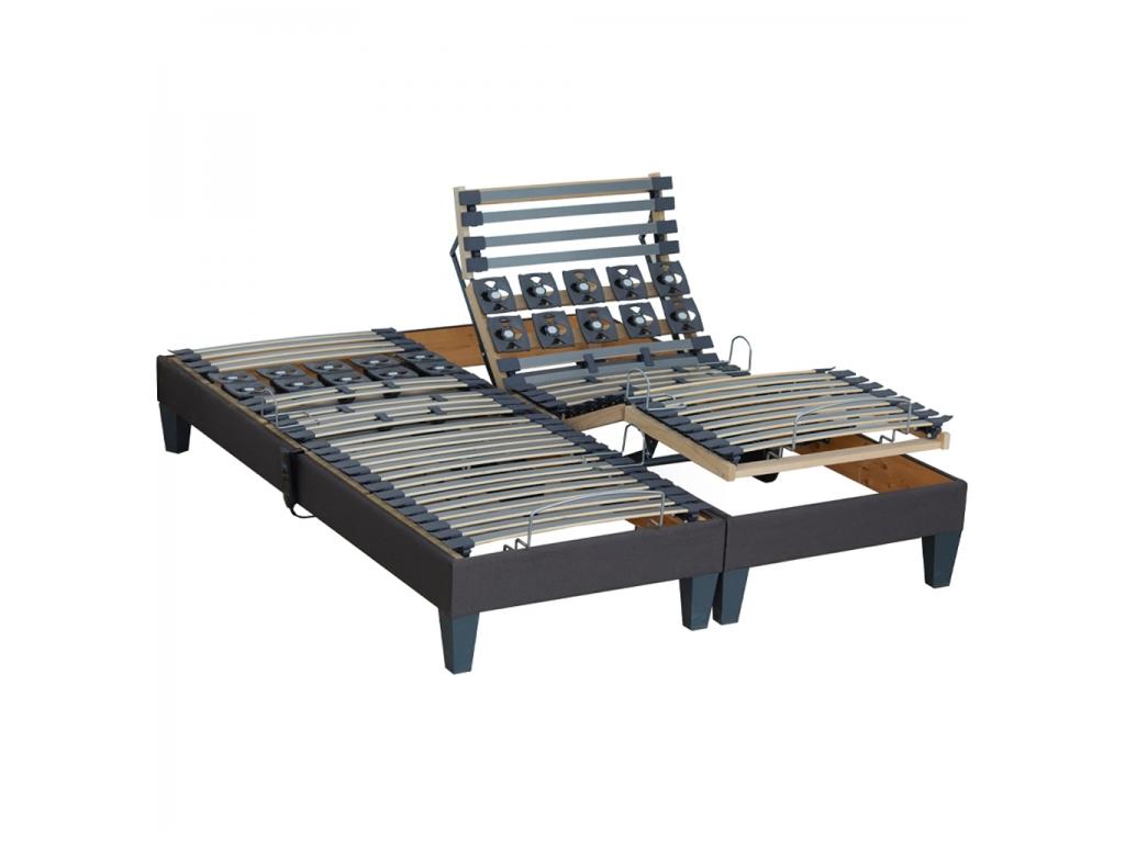 Set of Dormeva bed bases with slats, anthracite grey. Dimensions - 2 x 80 x 200 cm WCUW49705
