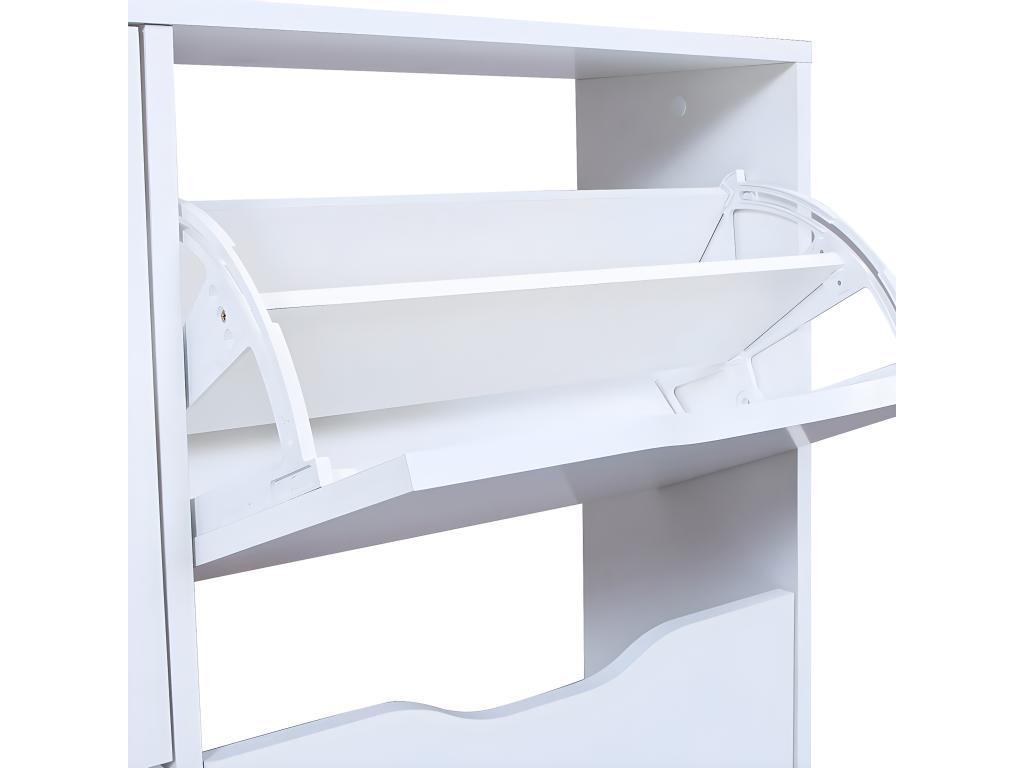 Zensova - White Shoe Cabinet with 4 Compartments EMHK71247