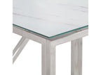 Silver console table in stainless steel and tempered glass ONPA96145