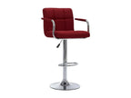 Dormeva GSOZ65978 Burgundy fabric bar stool with chrome metal base