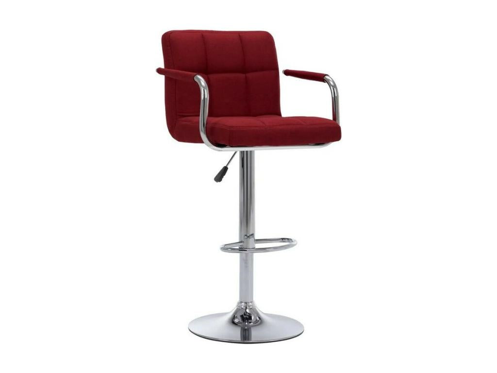 Dormeva GSOZ65978 Burgundy fabric bar stool with chrome metal base
