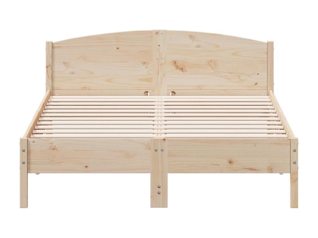 Bed frame with headboard 160x200 cm solid pine wood HAML05521
