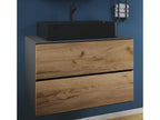 Dormeva 2-piece bathroom vanity set, Lendas S BL sink with drawer, anthracite/honey oak TSOK89461