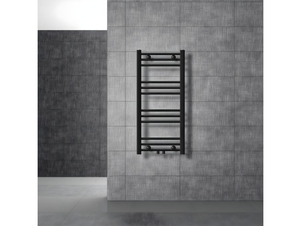 Dormeva bathroom radiator with central connection, towel warmer, black, 40x80cm ZYKD50530