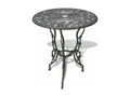 Round table and 2 green cast metal garden chairs Bridge EQPF03638