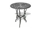 Round table and 2 green cast metal garden chairs Bridge EQPF03638