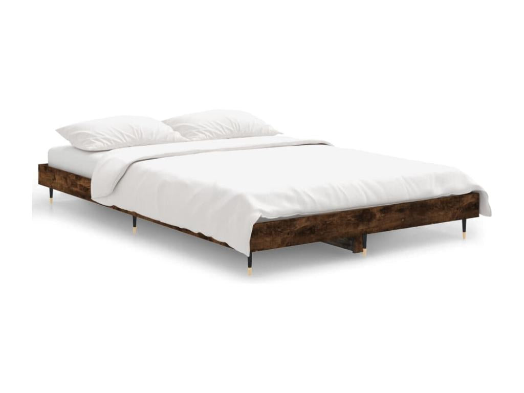 Smoked oak bed frame 120x190 cm engineered wood LGOK21592
