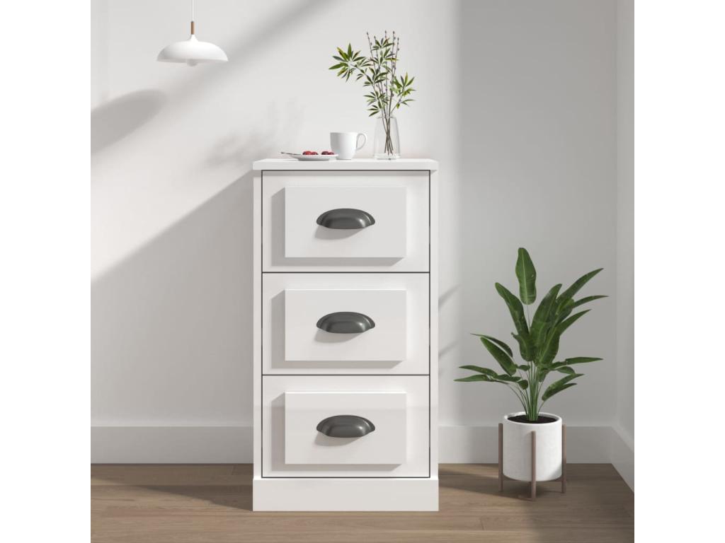 Glossy white sideboard 36x35.5x67.5 cm engineered wood YDAH14054