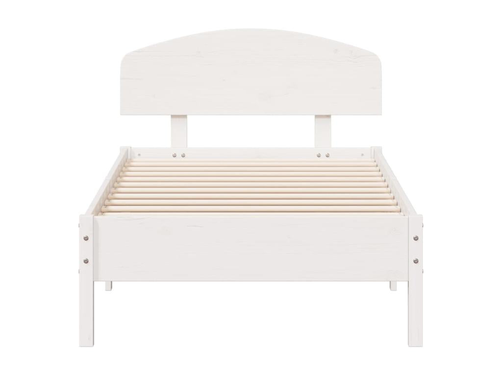 White bed frame and headboard 100x200 cm solid pine wood VZPZ99959