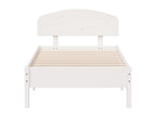 White bed frame and headboard 100x200 cm solid pine wood VZPZ99959