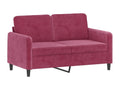 2-seater sofa, burgundy red, 120 cm, velvet, KQNQ30757