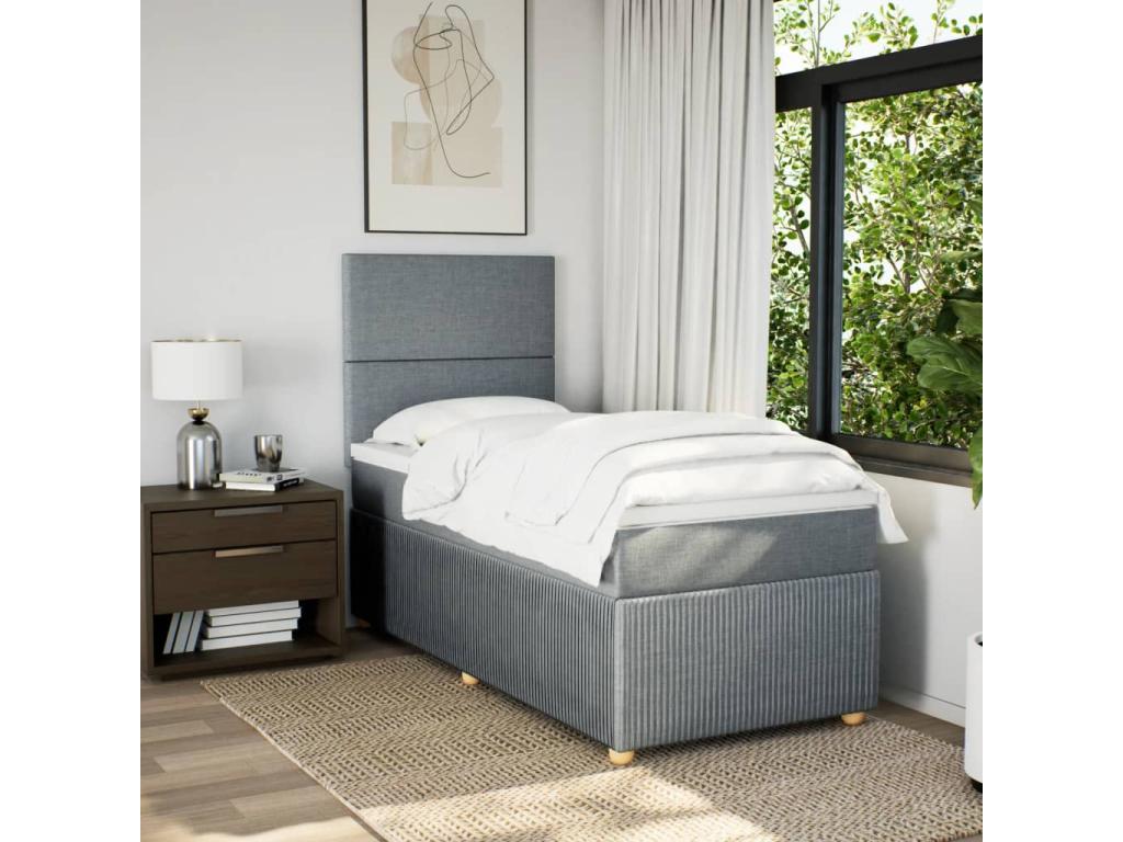 Dormeva bed base with light grey mattress 100x200cm Fabric OIUE02241