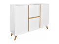 Lysvia 100 Chest of Drawers, Golden Oak - White, with Drawers and Doors, Number of Drawers: 2, 95cm, JCAH20112