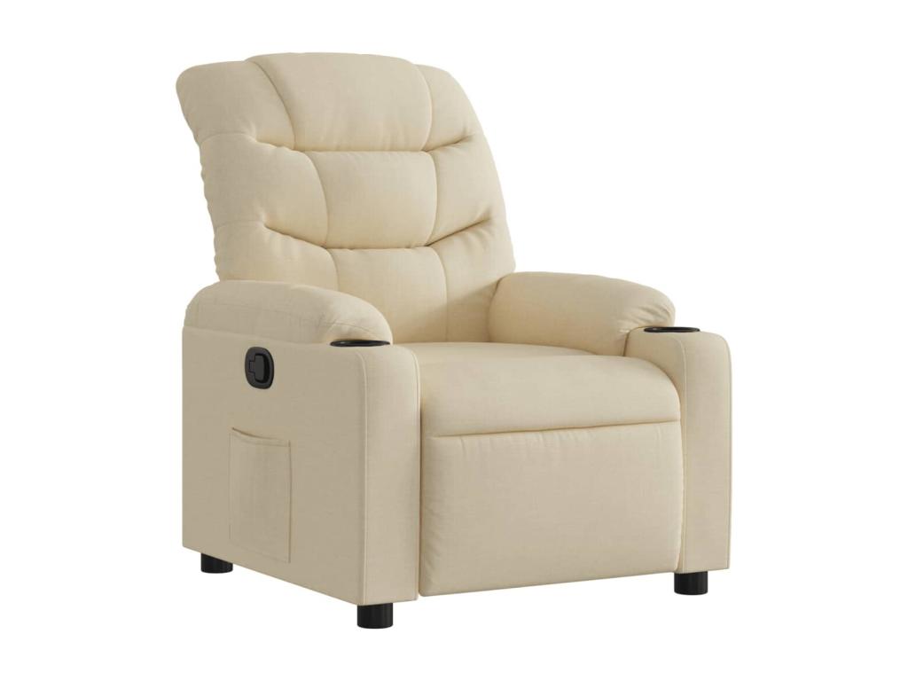 Cream Fabric Reclining Armchair UGXX37434
