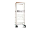 Dormeva kitchen tall storage trolley - White Stainless Steel Elm color - 123x48.5x34 cm - Dormeva HFDB36012