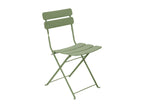 Round folding patio table and 2 folding chairs, lime green FPPY30618