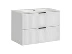 Dormeva White ETXS98015 Single Vanity Unit with Built-in Sink (80cm) and Tall Cabinet