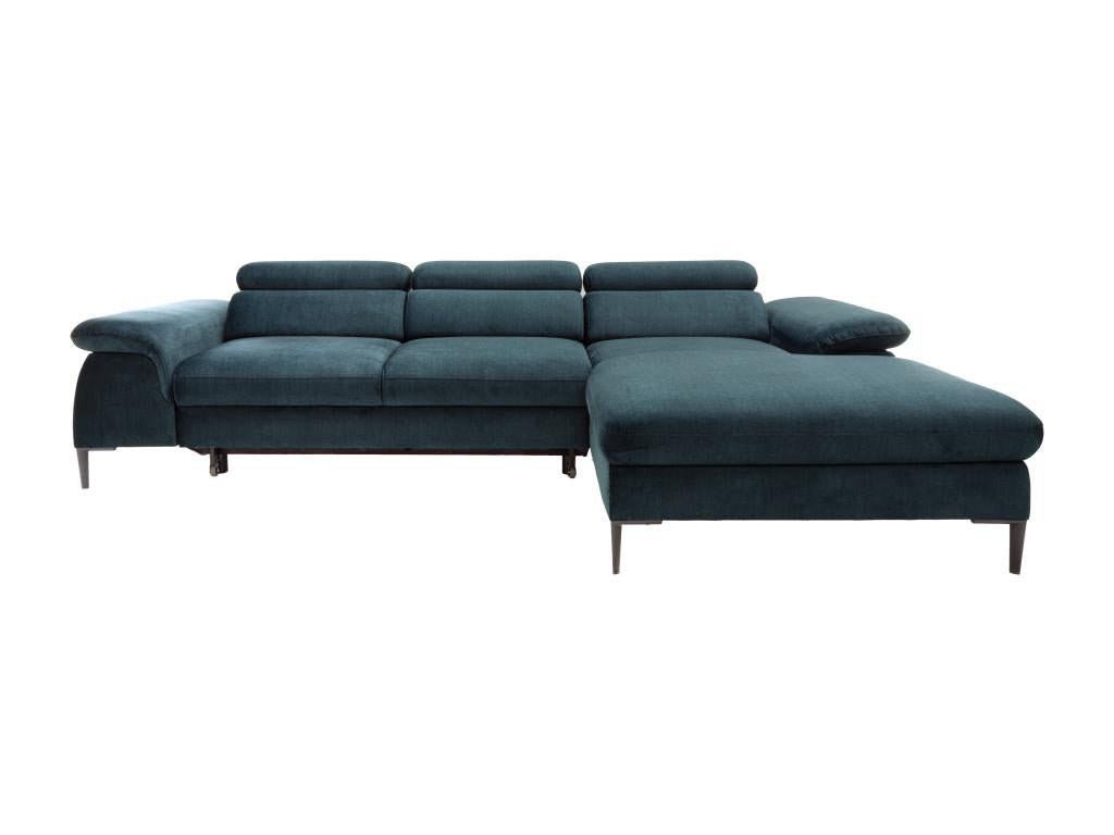 Dormeva IZXR21489 Right-Hand Corner Sofa Bed in Midnight Blue Velvet