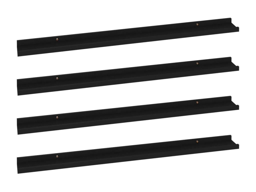 4-piece wall shelves, black, 100x9x3 cm, DTTB02233