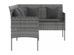 5-piece L-shaped sofa set with cushions, Grey woven resin PUYR08563
