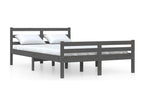 Grey Solid Wood Bed Frame 150x200 cm Extra Large LKTG84306