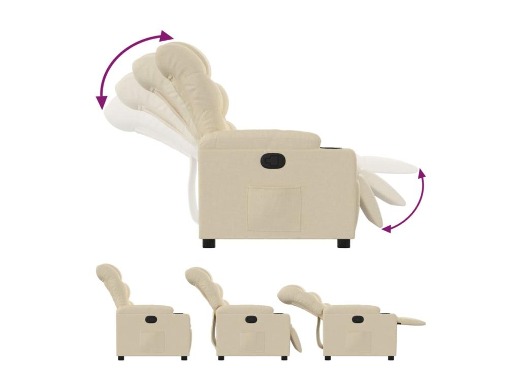 Cream Fabric Reclining Armchair UGXX37434