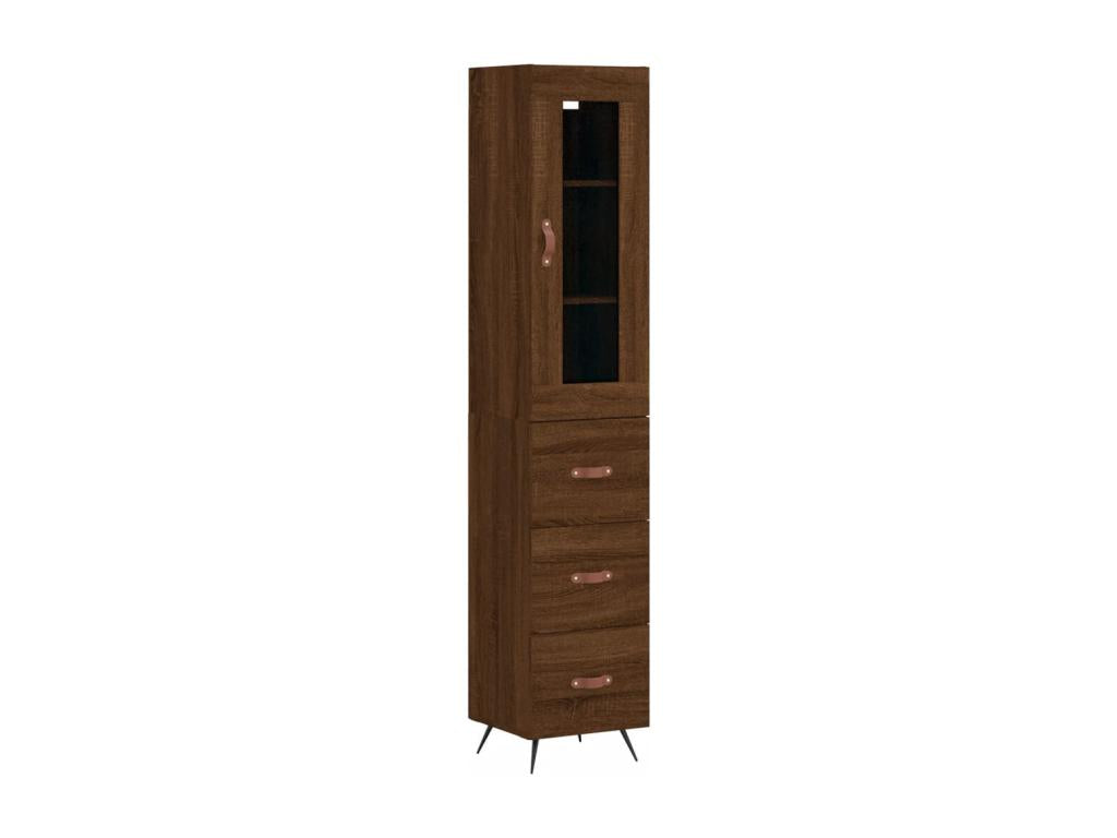 High sideboard, brown oak, 34.5x34x180 cm, engineered wood, GTYC48886