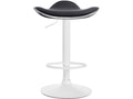 Bar stool - Faux leather / Matte white metal - Black - Shanghai OALS58920