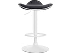 Bar stool - Faux leather / Matte white metal - Black - Shanghai OALS58920