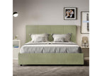 Bed with upholstered slatted base 160x200 microfiber green Dormeva QSFU28236