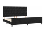 Bed frame with headboard, black, 200x200 cm, velvet, VGNA84167