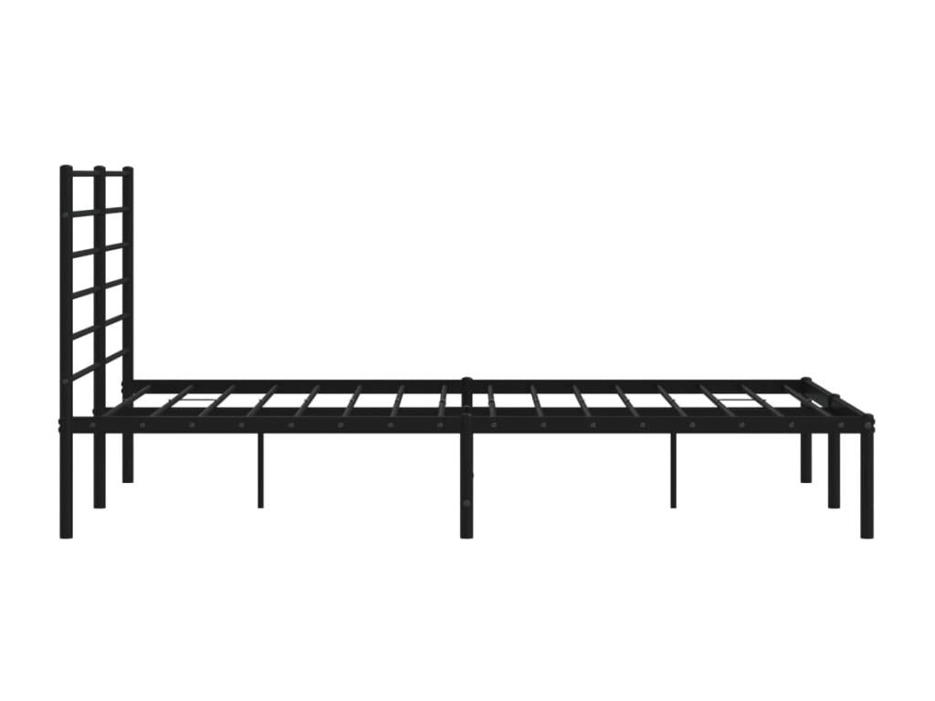 Metal bed frame with black headboard 140x190 cm NVZE45771