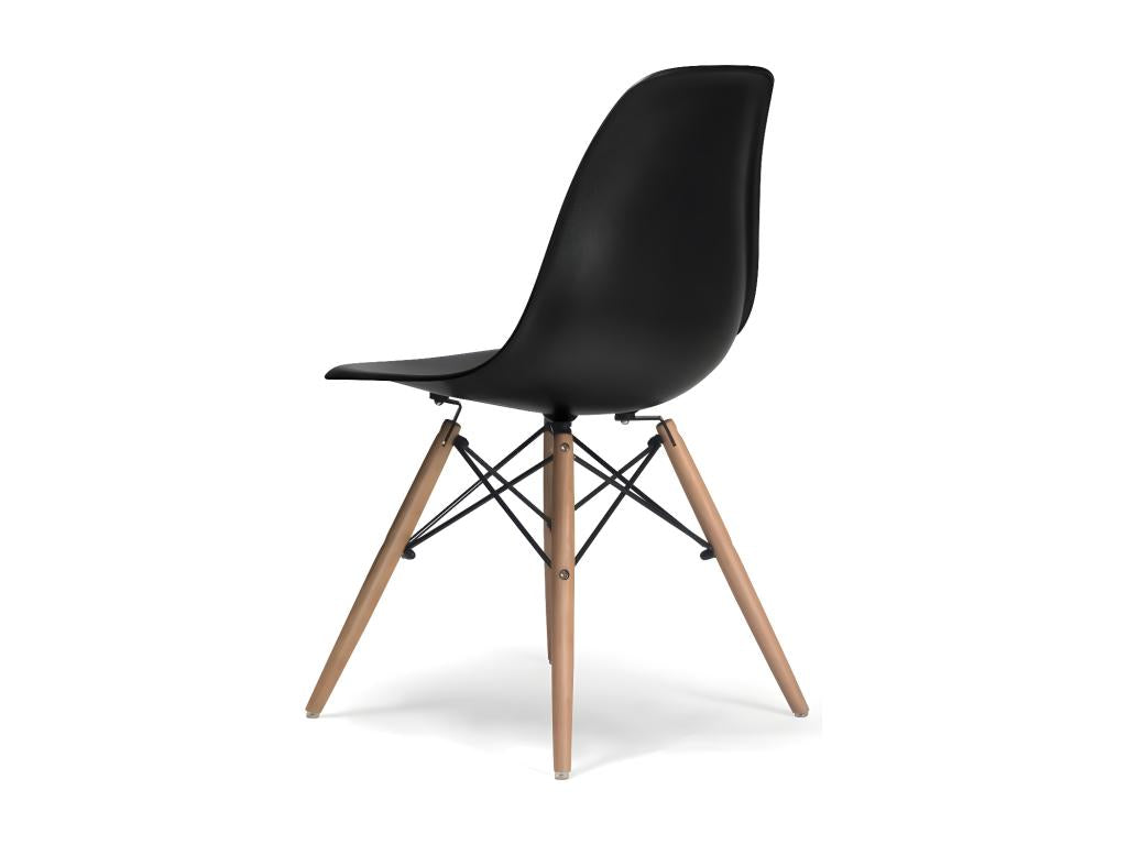 Set of 4 Dormeva plastic chairs - Wooden legs - White HGDS12530