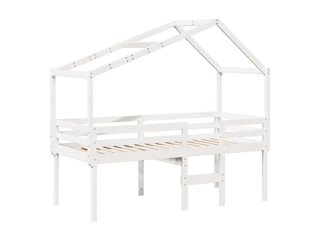 High bed with white roof 80x200 cm solid pine wood EKGW94358