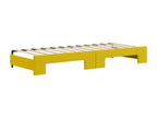 Daybed with pull-out bed and yellow 80x200 cm velvet mattress EZHI69181