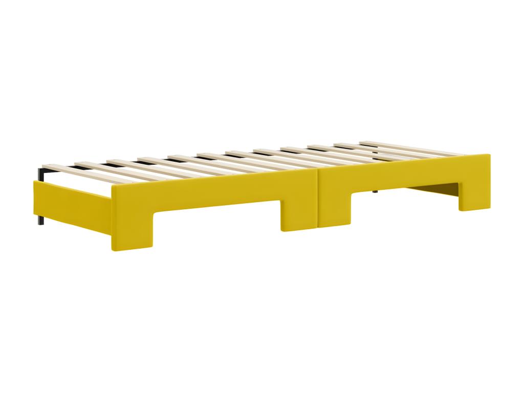 Daybed with pull-out bed and yellow 80x200 cm velvet mattress EZHI69181