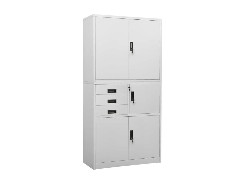 Light Grey Office Cabinet 90x40x180 Steel 3 IEID68669