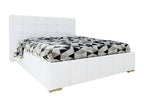 Lysvia 100 Double White Bed 160x200 Faux Leather Lysvia Slatted Base 178x216x105cm ROMQ72221