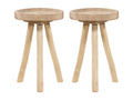 Set of 2 teak garden side tables, 30 cm diameter - Light natural finish - Dormeva JJKI68000