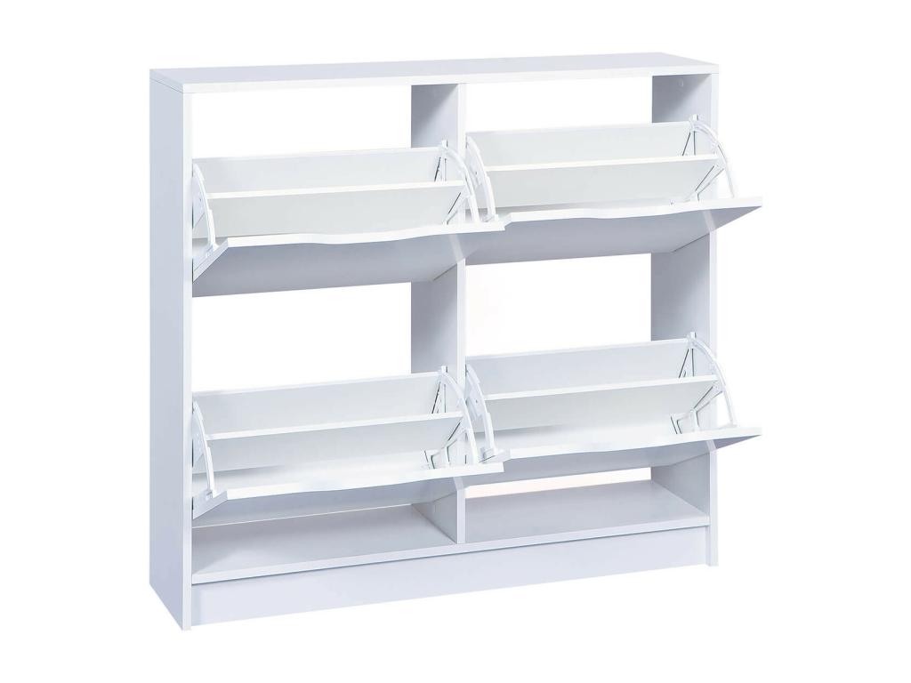Zensova - White Shoe Cabinet with 4 Compartments EMHK71247