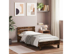 Bed frame, headboard and LED lights, smoked oak, 90x200 cm, TCGS28350