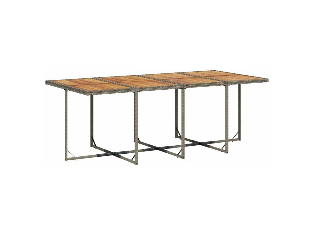 9-piece garden dining set with grey resin wicker cushions XCTC55172