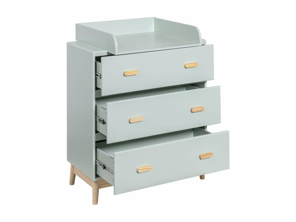 Dormeva Changing Table 100x80x42 MDF Pine Light Green Brown Scandinavian Assembly Required UCKX70209