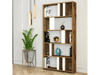 Zensova Bookshelf, Desk Shelf, Mobile Book Holder, 90x20x180 cm, Walnut and White, JKEJ98611