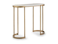White marble console table with gold metal legs, 90cm BRQB11055