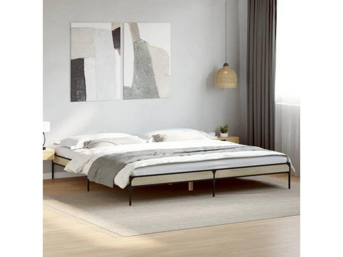Dormeva oak bed frame 200x200 cm engineered wood and metal PULQ37259