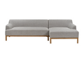 Right-hand corner sofa with wooden legs, corner living room furniture in grey polyester fabric, Dormeva MIZI42272