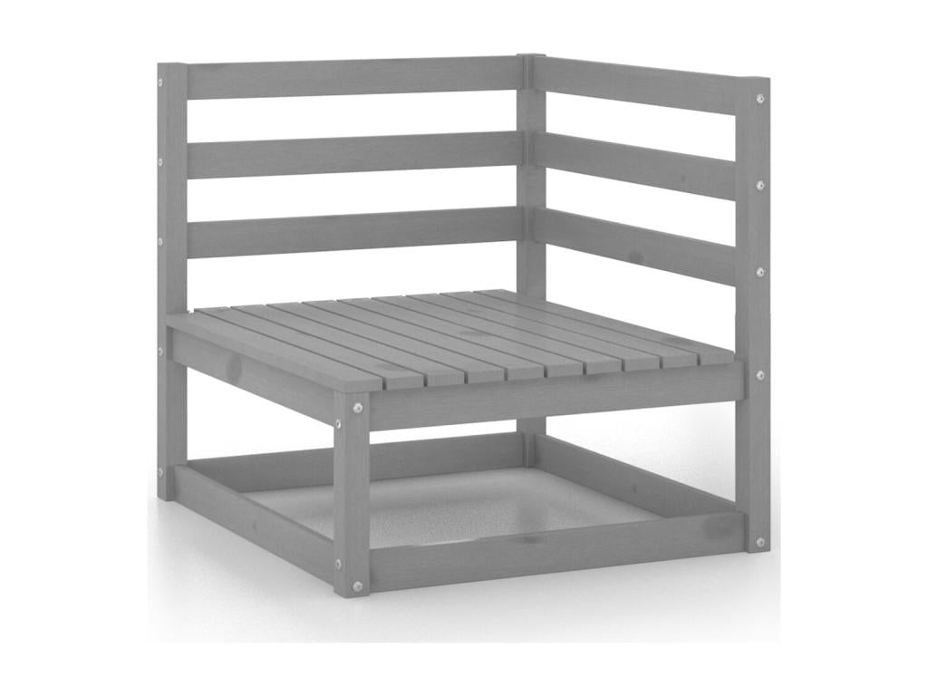 12-piece garden furniture set, grey solid pine wood AALI39979