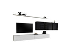 Dormeva VII living room furniture set in white and glossy black. FDZO29446