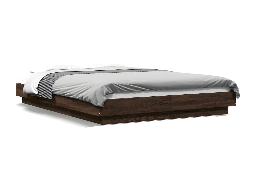 Bed frame without mattress, brown oak, 120x200 cm, GLSA04386